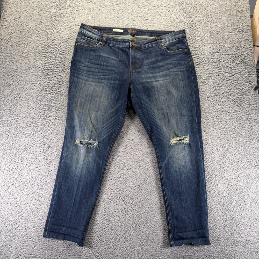 KUT from the Kloth Catherine Jeans Womem 18W Blue Cotton Denim Boyfriend Stretch